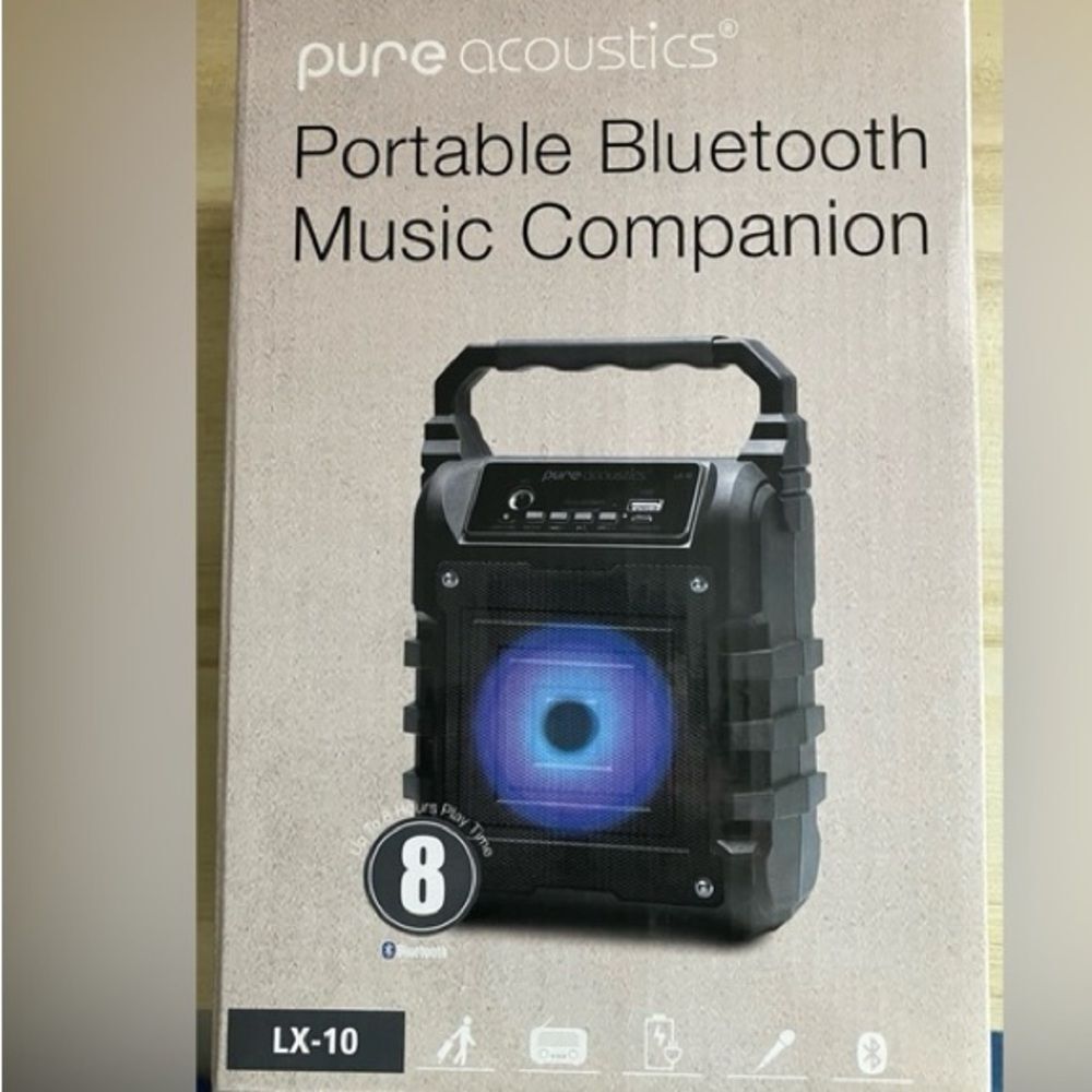 Pure Acoustics LX-10 Portable Bluetooth Music Speaker, NIB